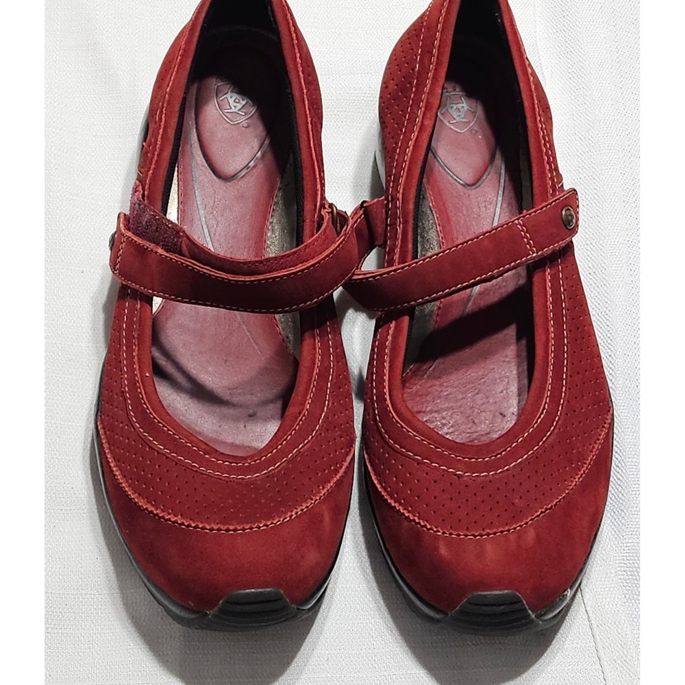 Ariat Women's Red Suede Mary Jane Flats